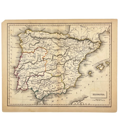 1830 circa mappa - mappa, colorata
