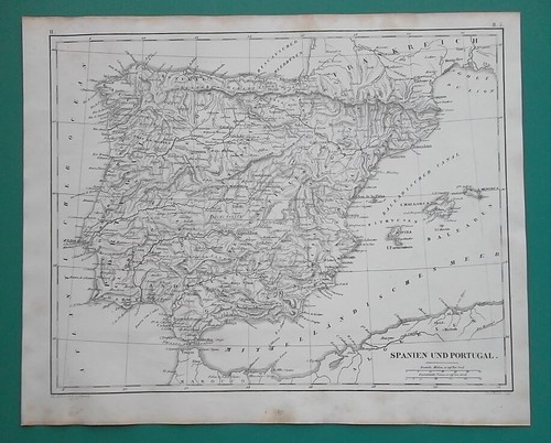 Spagna portogallo 1860 - spagna, mappa