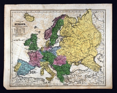 1843 mappa woodbridge europa - 1843,