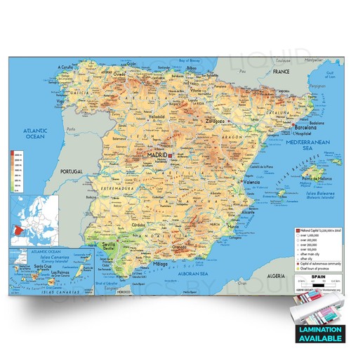 Mappa della spagna città - della,