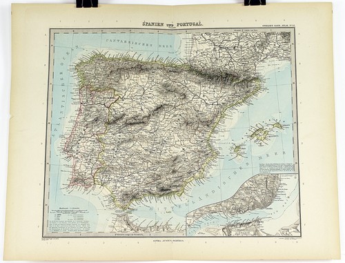 1897 mappa tedesca spagna e - mappa,