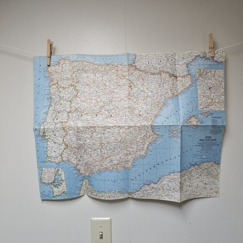 1965 spagna mappa geografica - mappa,