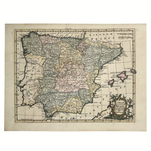 Mappa della spagna metà 1700 - della,