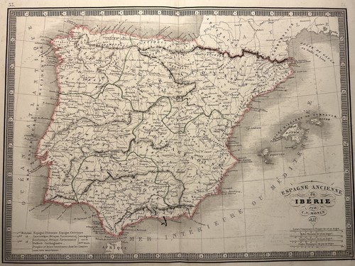 Antica mappa iberia spagna - antica,