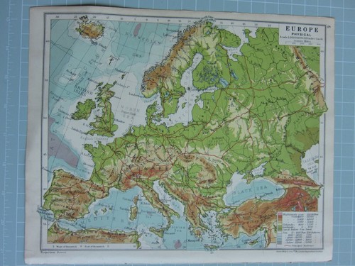 1933 mappa europa terra - mappa, ~