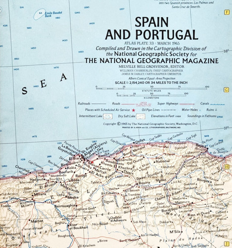 1965 spagna portogallo mappa - portogallo,
