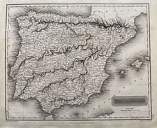 Mappa antica 1817; Spagna e