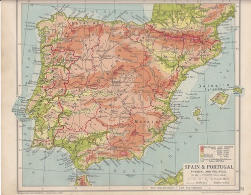 1931 mappa spagna portogallo - spagna,