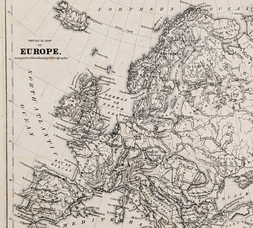 1843 mappa europa originale - mappa,