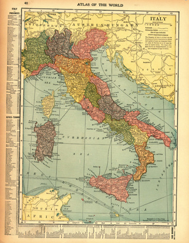 Mappa originale 1912 italia - mappa,