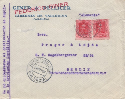 Spagna 1926 tabernes de - 1926:,