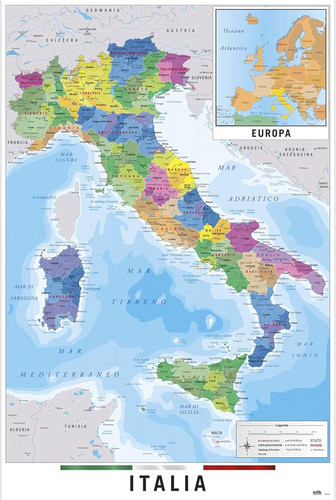 Cartina geografica italia - italia,
