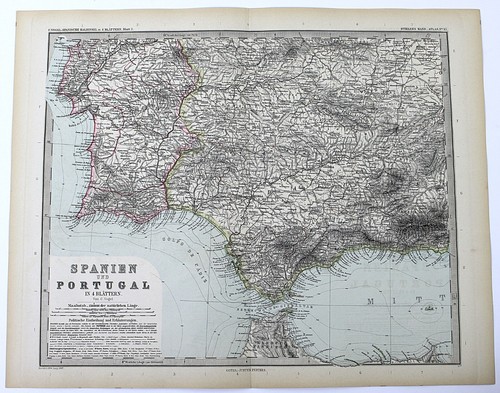 1897 mappa tedesca spagna e - mappa,