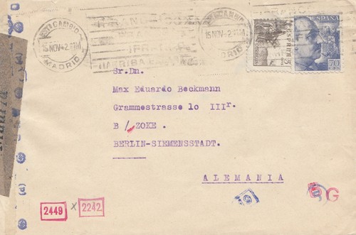 Spagna 1942 lettera da - spagna:,