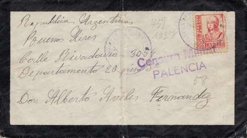 Spagna 1937 lettera - spagna:,