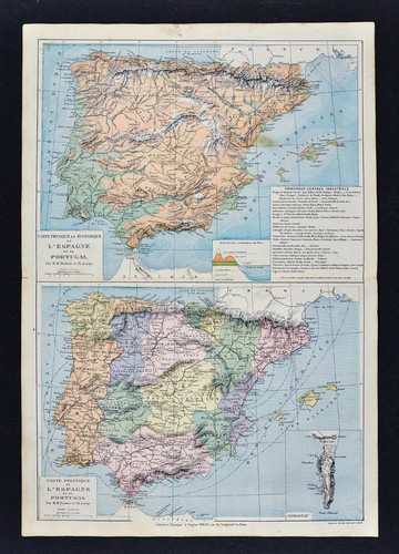 Mappa drioux 1885 spagna - 1885,