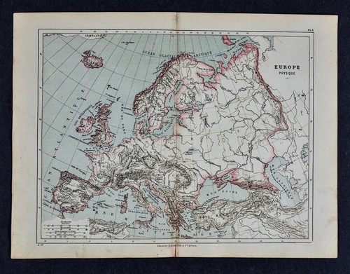 Mappa cortambert 1885 europa - mappa,
