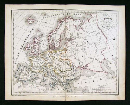 Mappa 1835 europa - mappa,
