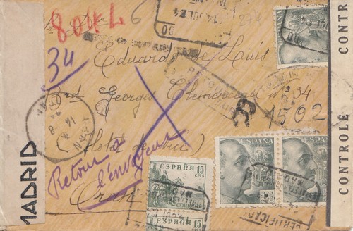 Spagna 1944 lettera da - spagna:,