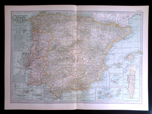 Mappa edoardiana spagna - mappa, di