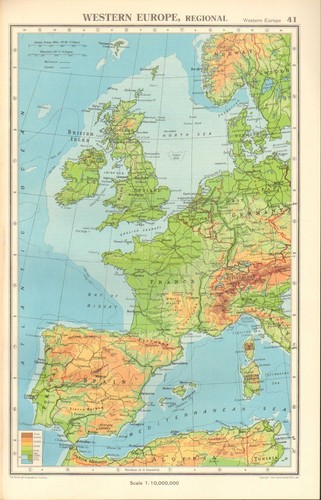1952 mappa europa - 1952, ~